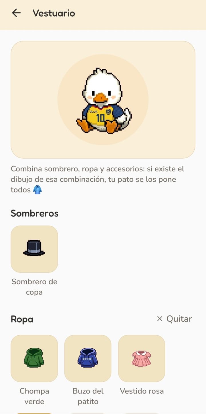 Vestidor con sombreros y ropa para el pato